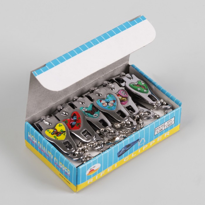 Кусачки-книпсер маникюрные, с пилкой, 4,5(±0,5)см, цвет МИКС