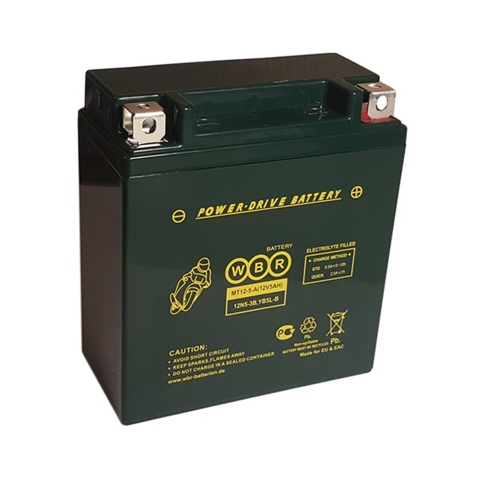 Аккумуляторная батарея WBR 5Ач обратная полярность MT12-5-A 12N5-3B,YB5L-B