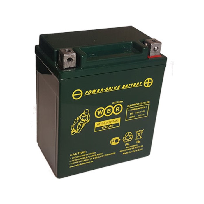 Аккумуляторная батарея WBR 7Ач обратная полярность MT12-7-A YTX7L-BS