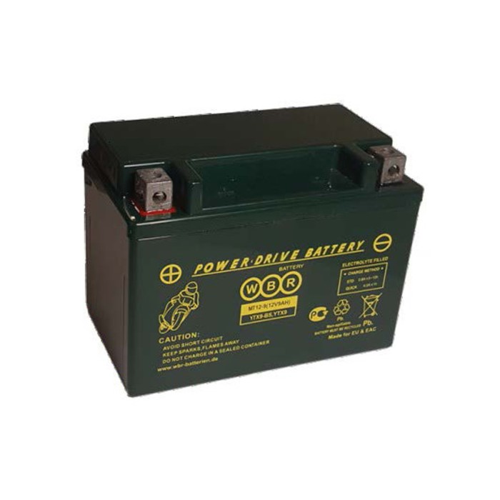 Аккумуляторная батарея WBR 9Ач MT12-9 YTX9-BS,YTX9