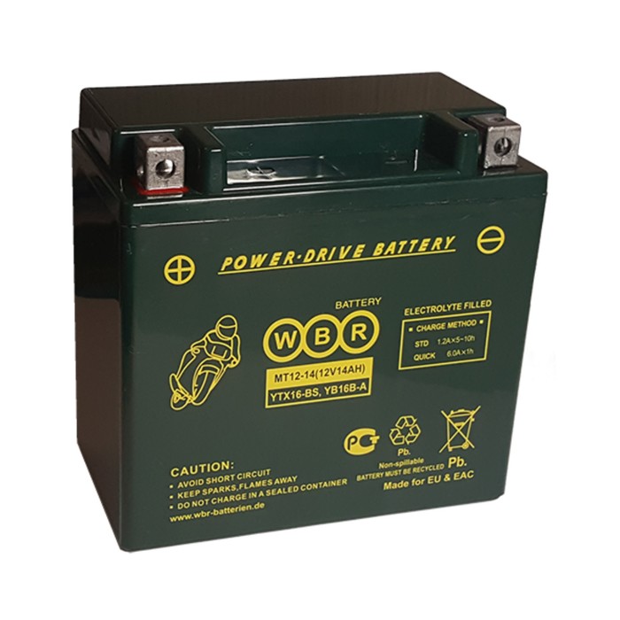 Аккумуляторная батарея WBR 16Ач MT12-14 YTX16-BS,YB16B-A