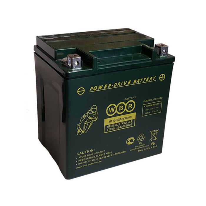 Аккумуляторная батарея WBR 30Ач обратная полярность MT12-30 YTX30L,YTX30L-BS,BA30LSHDT