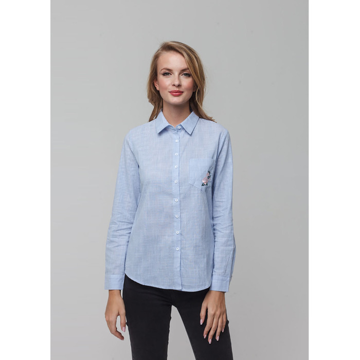 Блузка женская 703050L  цвет голубой, р-р 50, рост 170