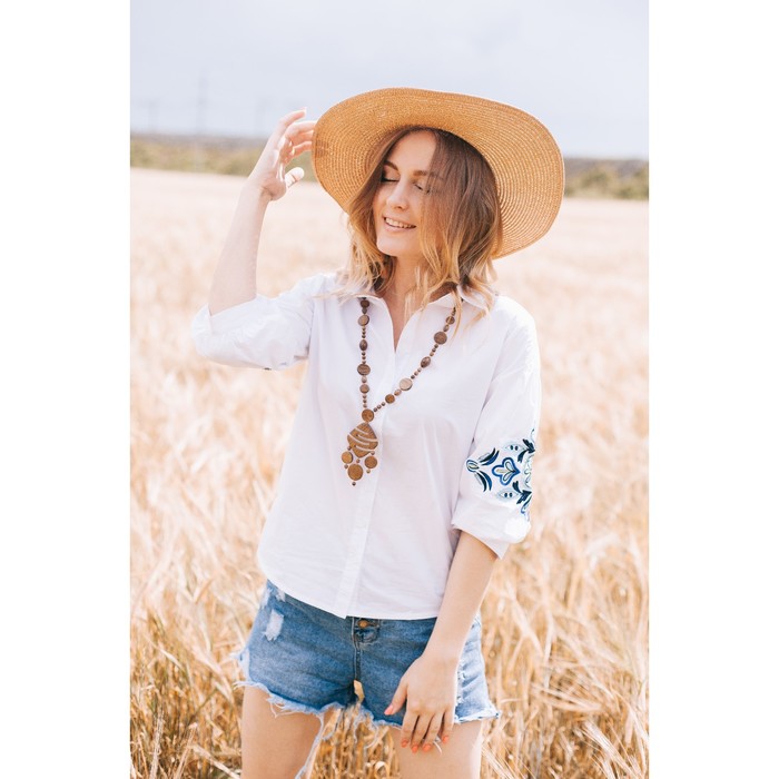 Блузка женская 7226-7 цвет белый, р-р 44, рост 170