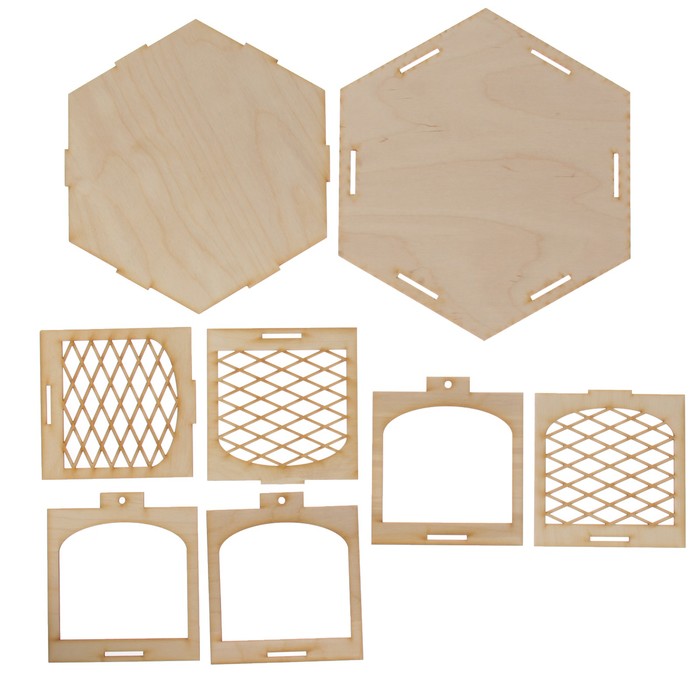Заготовка для кормушки "Веранда" (набор 8 деталей) 27х23х13,5 см