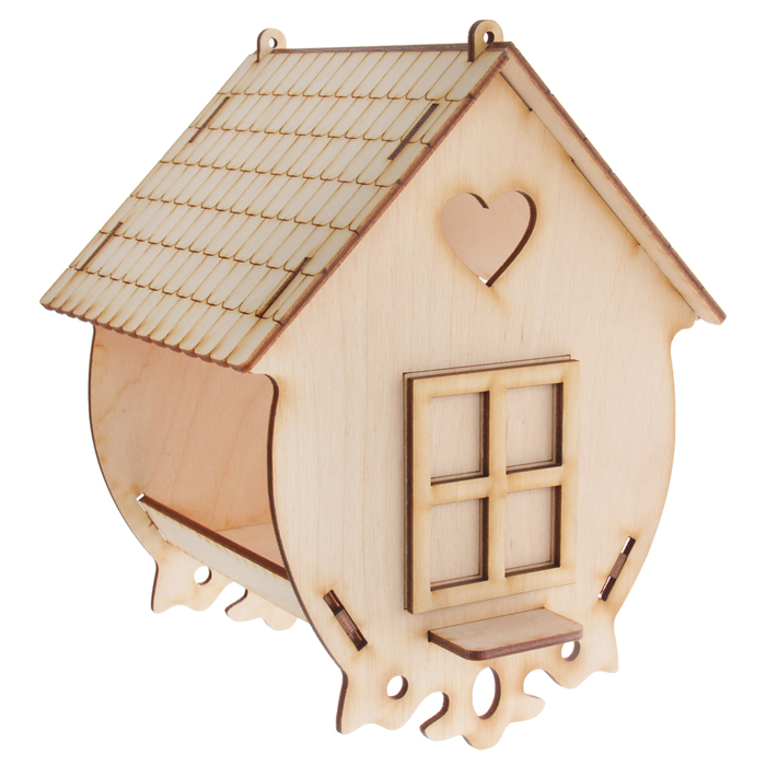 Заготовка для кормушки "С окошком" (набор 9 деталей) 20х18х15 см