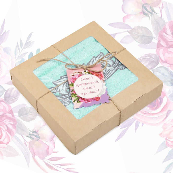 Полотенце подарочное "Этель" Для женщин, мятный 70х140 см бамбук, 450 г/м²