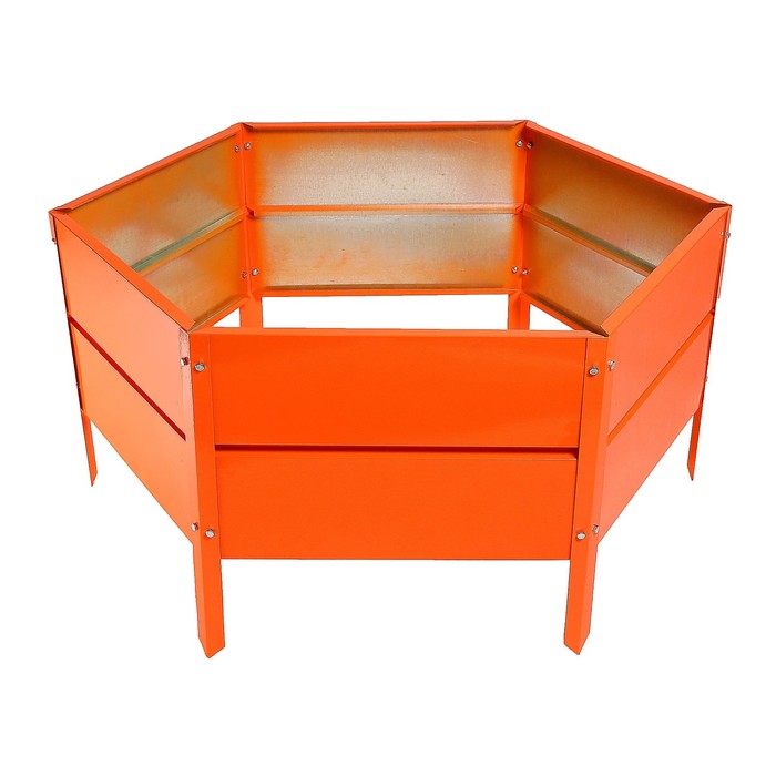 Клумба оцинкованная, d=60 см, h=34 см, оранжевая