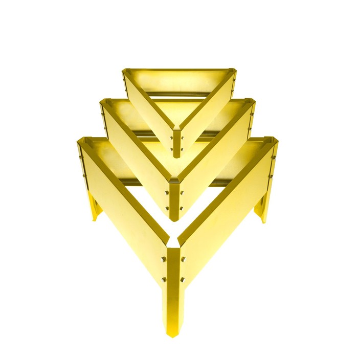 Клумба, ширина 200-125-50 см, h=45 см, 3 яруса, жёлтая, «Трио»