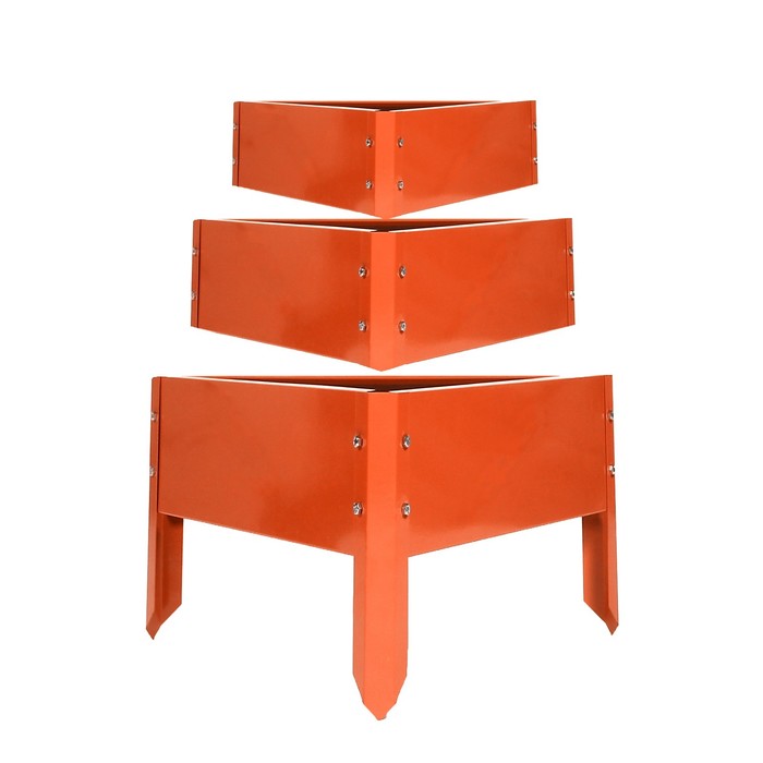 Клумба, ширина 200-125-50 см, h=45 см, 3 яруса, оранжевая, «Трио»