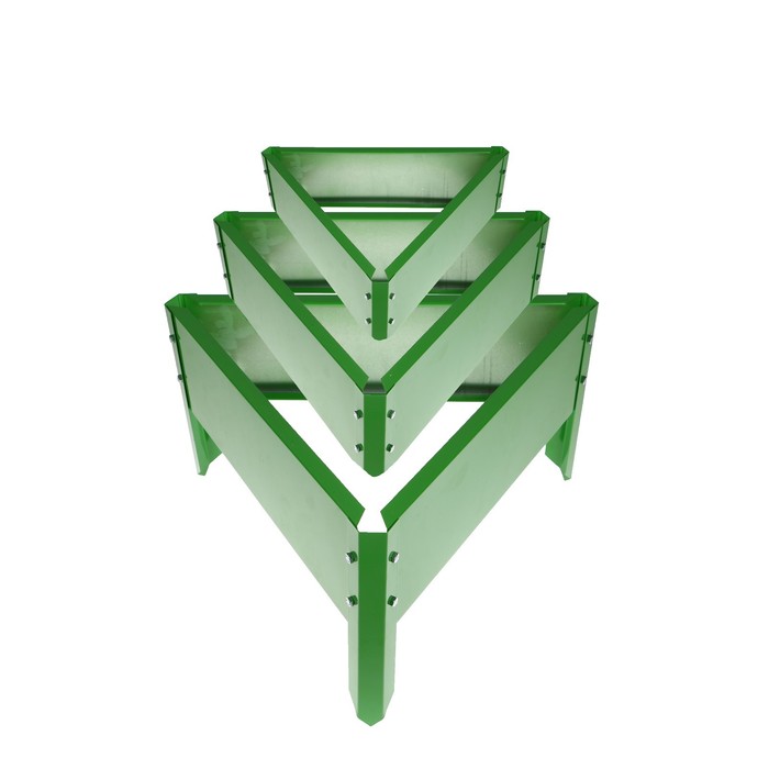 Клумба, ширина 200-125-50 см, h=45 см, 3 яруса, ярко-зелёная, «Трио»