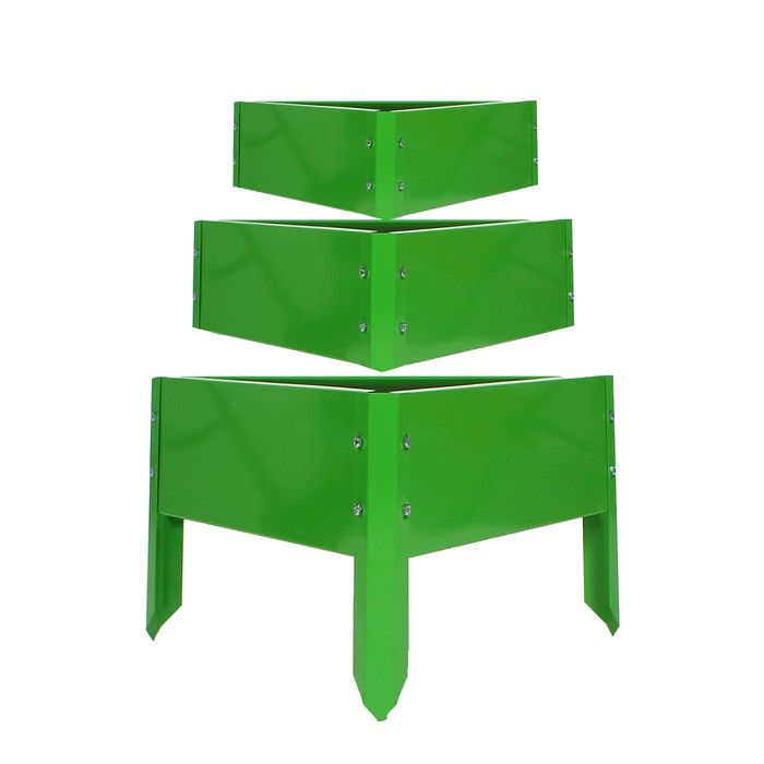 Клумба, ширина 200-125-50 см, h=45 см, 3 яруса, ярко-зелёная, «Трио»