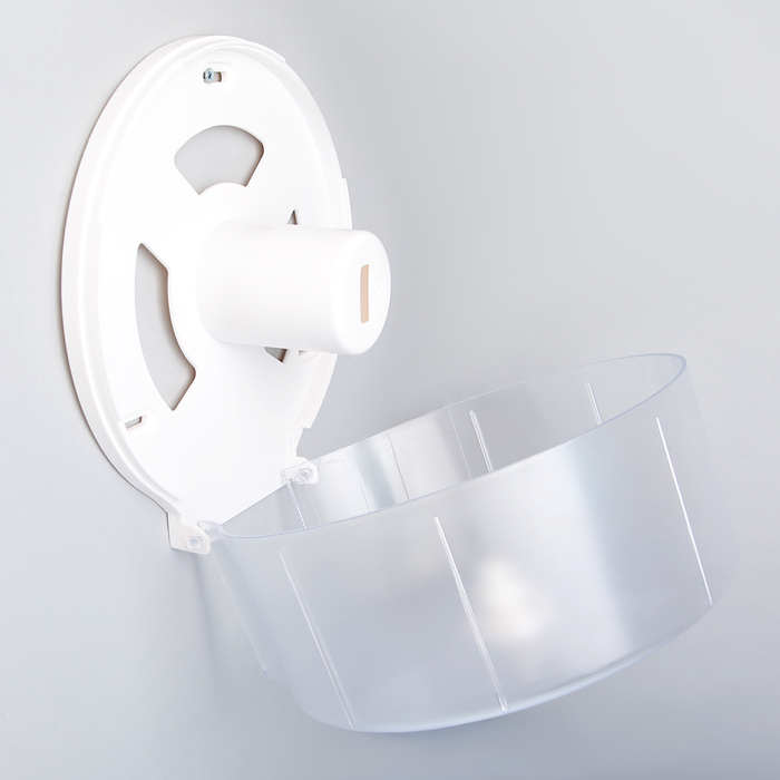 Диспенсер туалетной бумаги, пластик прозрачный белый 28х27,5х12 см, втулка 6,5 см