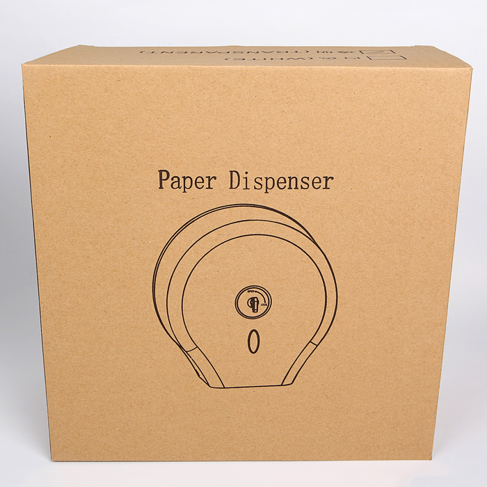 Диспенсер туалетной бумаги, пластик прозрачный белый 28х27,5х12 см, втулка 6,5 см