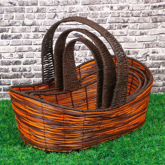 Набор корзин плетеных 46х29х13/41х24х11/36х18х9,5, ива, 3 шт