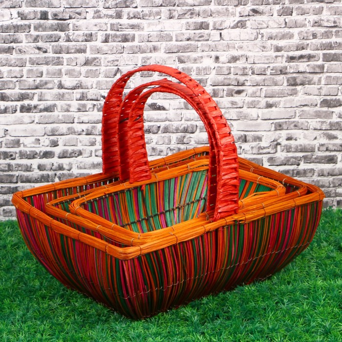 Набор корзин плетеных 43х33х17хH39/38х28х15хH34/32х22х13хH29, ива, 3 шт