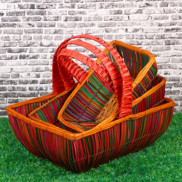 Набор корзин плетеных 43х33х17хH39/38х28х15хH34/32х22х13хH29, ива, 3 шт