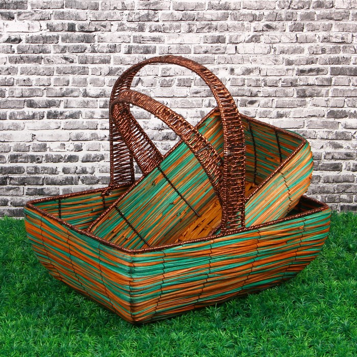 Набор корзин плетеных 43х33х17хH39/37х27х13хH29, ива, 2 шт