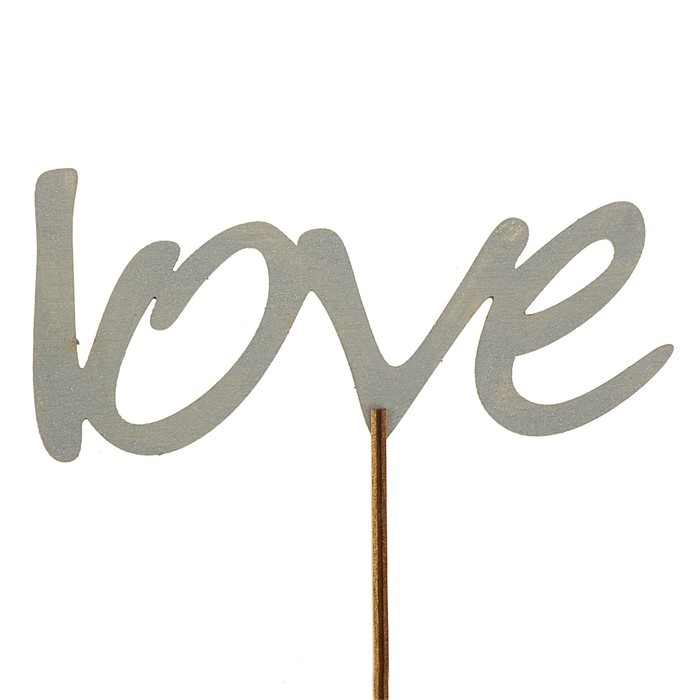 Топпер "love", серебристый с держателем