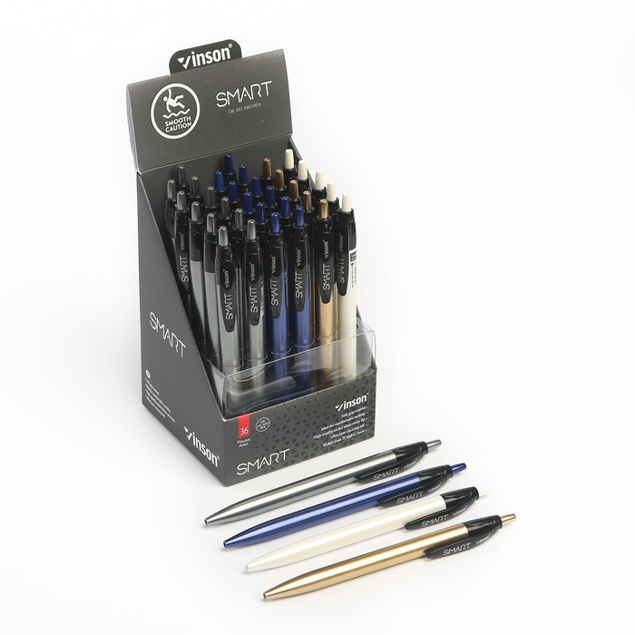 Ручка шариковая авт 0,7мм Vinson корпус МИКС перламутровый стержень масляный синий