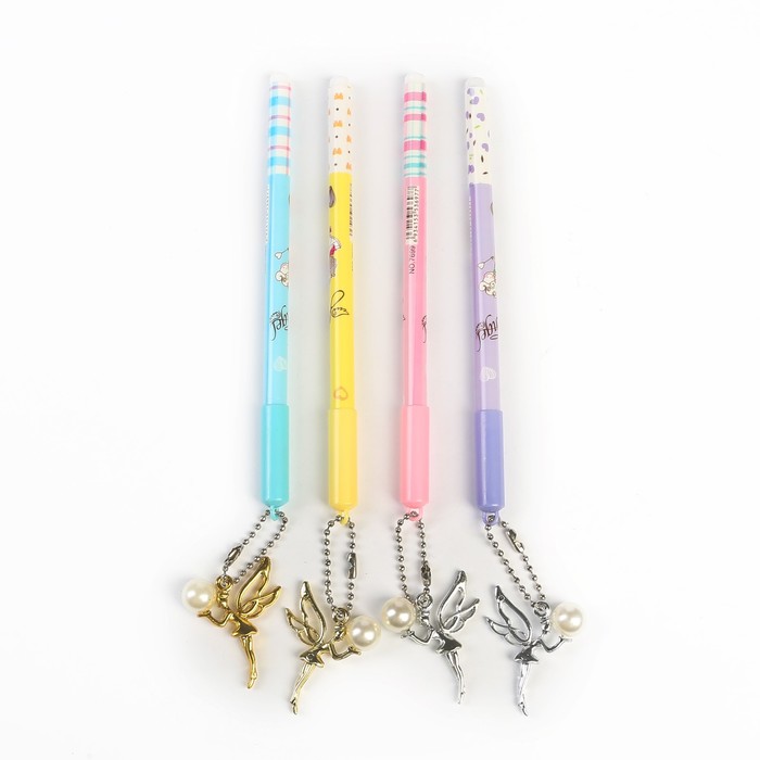 Ручка шариковая-прикол МИКС Фея с жемчужиной
