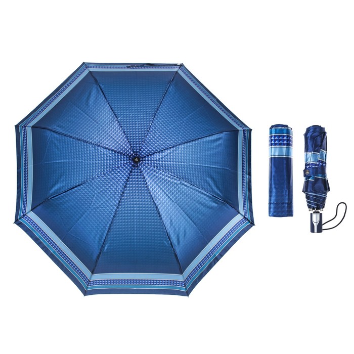 Зонт автоматический "Геометрия", R=52см, цвет синий