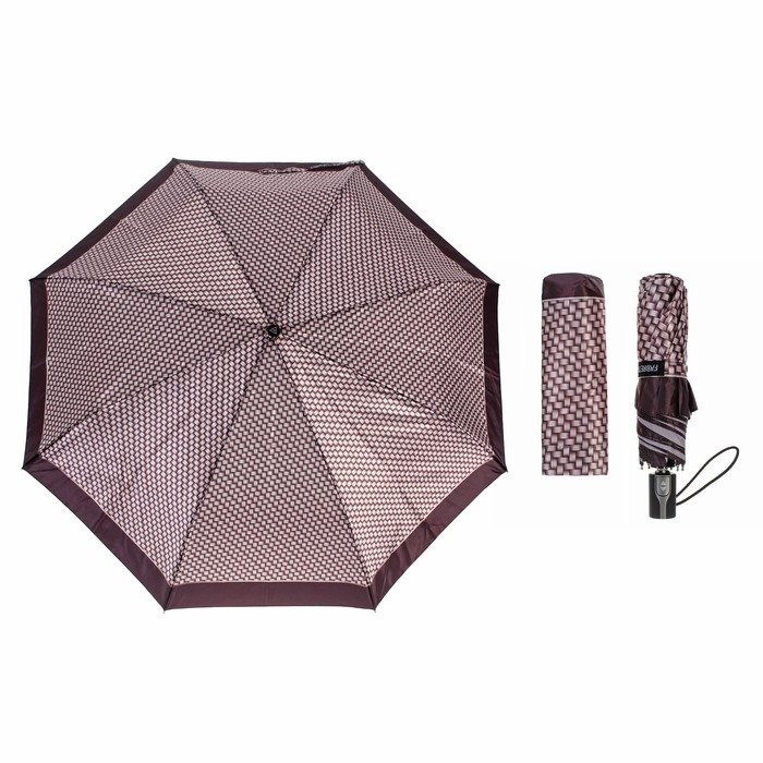 Зонт автоматический "Плетёнка", R=52см, цвет кофейный