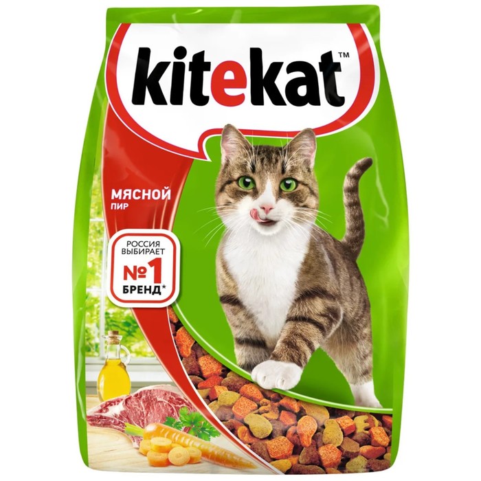 Сухой корм KiteKat Мясной пир для кошек, 1,9 кг