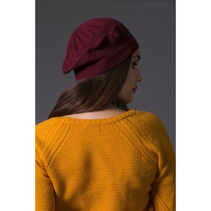 Берет женский демисезонный "Париж" 820106, цвет бордовый, р-р 56-58