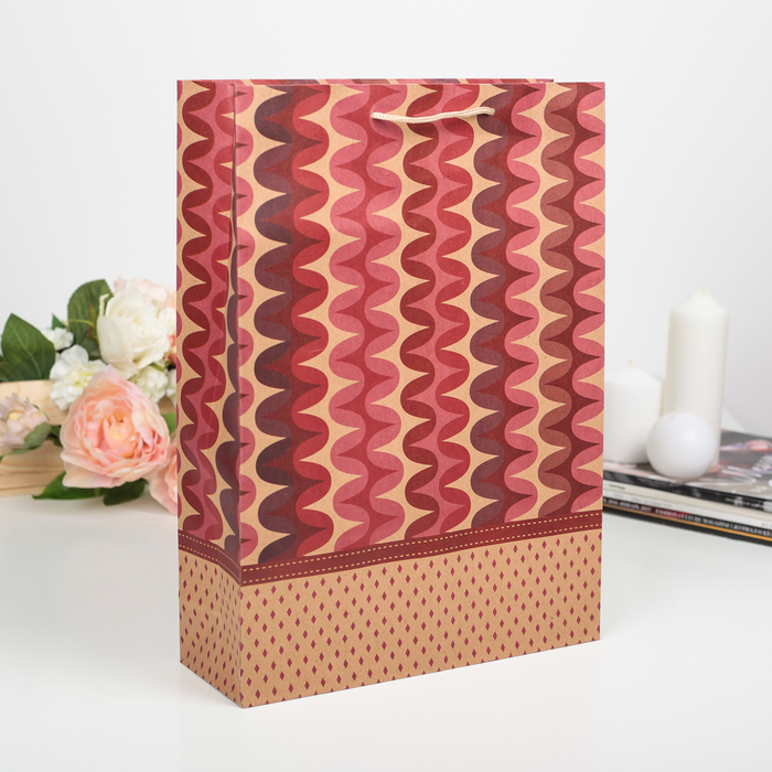 Пакет крафт "Конфетти", 27 х 9 х 37 см