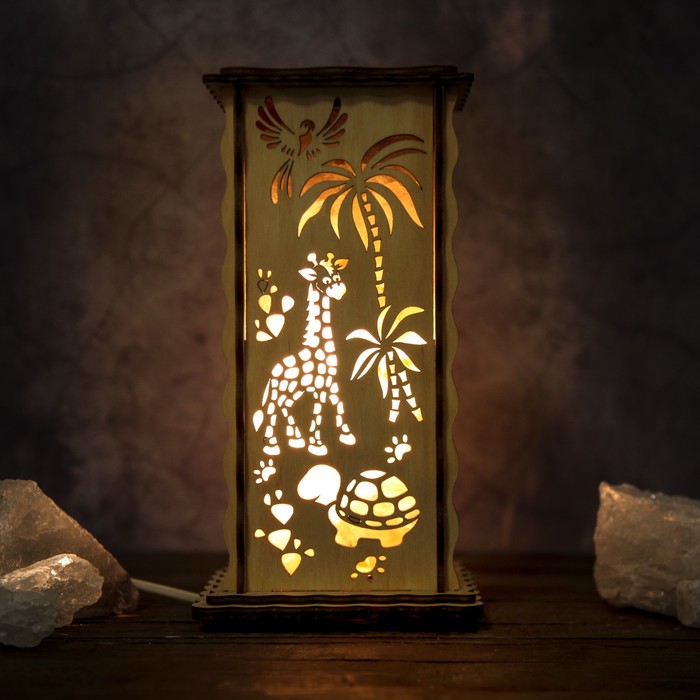 Соляной светильник "Африка", 20 х 12 см, деревянный декор