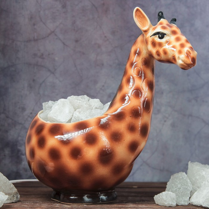 Соляной светильник "Жираф", керамика, 17 х 17 х 14 см