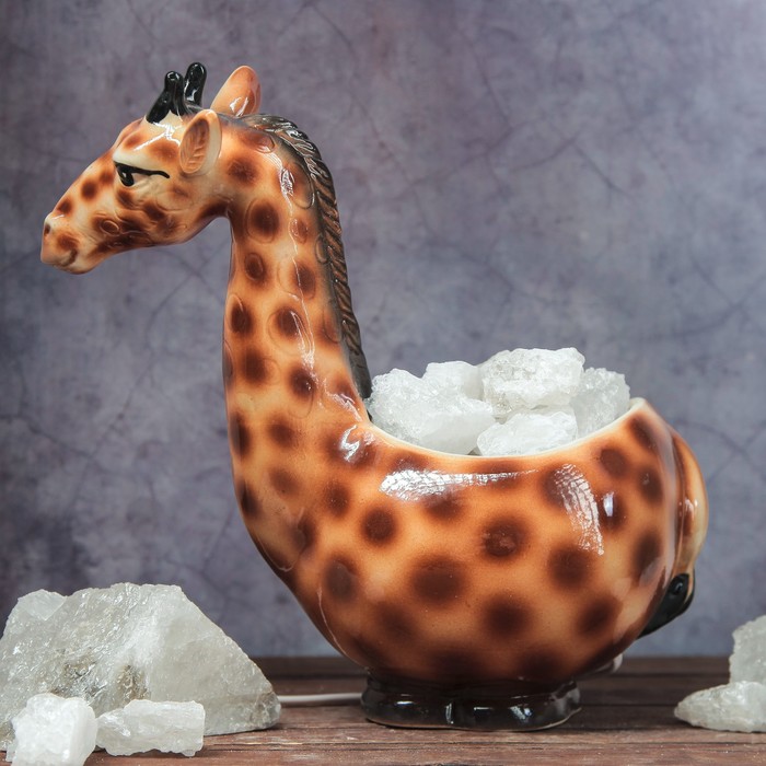 Соляной светильник "Жираф", керамика, 17 х 17 х 14 см