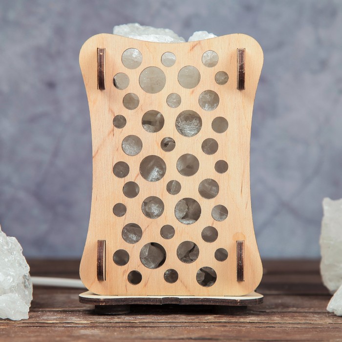 Соляной светильник "Шарики", 9 х 14 см, деревянный декор