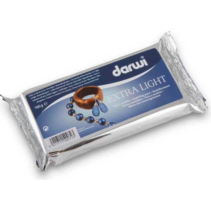 Масса для лепки отвердевающая полимерная ЛЕГКАЯ белая 160г DARW Exra Light (можно запекать в микроволновке)
