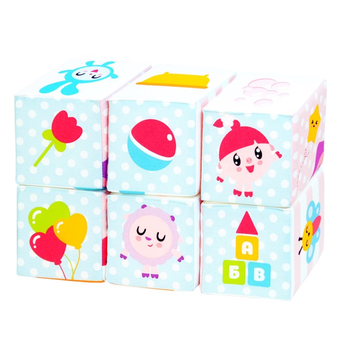 Набор мягких кубиков "Малышарики. Мультики"