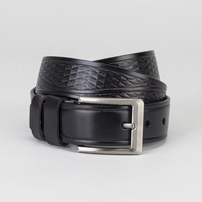 Ремень мужской, винт, пряжка тёмный металл, цвет чёрный