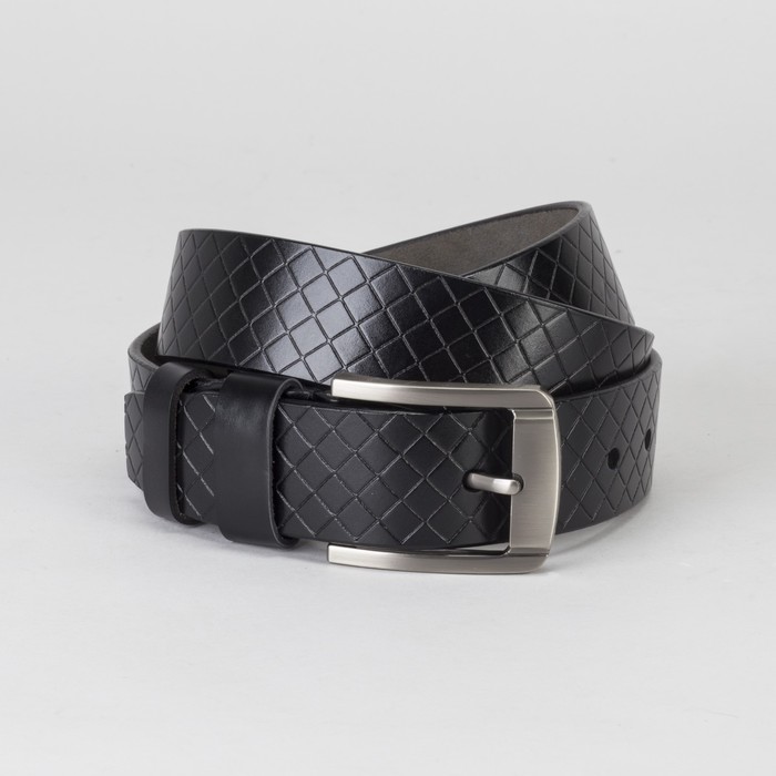 Ремень мужской, винт, пряжка тёмный металл, цвет чёрный