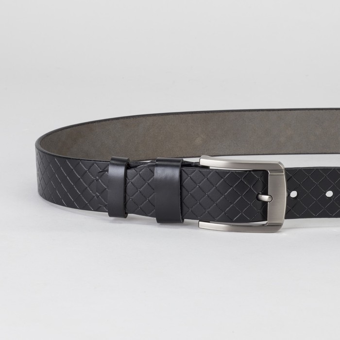 Ремень мужской, винт, пряжка тёмный металл, цвет чёрный