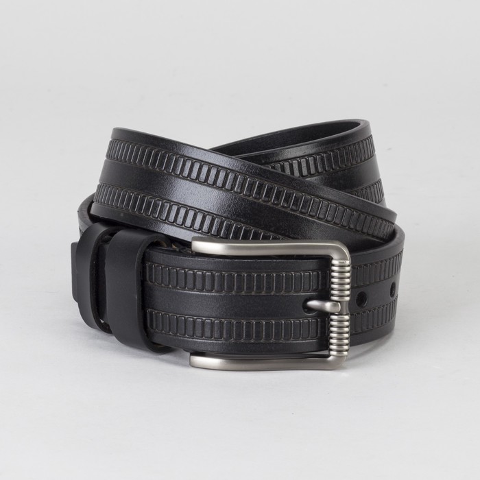 Ремень мужской, винт, пряжка тёмный металл, цвет чёрный