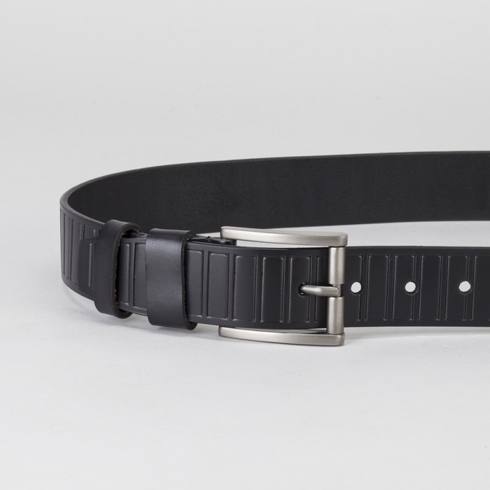 Ремень мужской, винт, пряжка тёмный металл, цвет чёрный