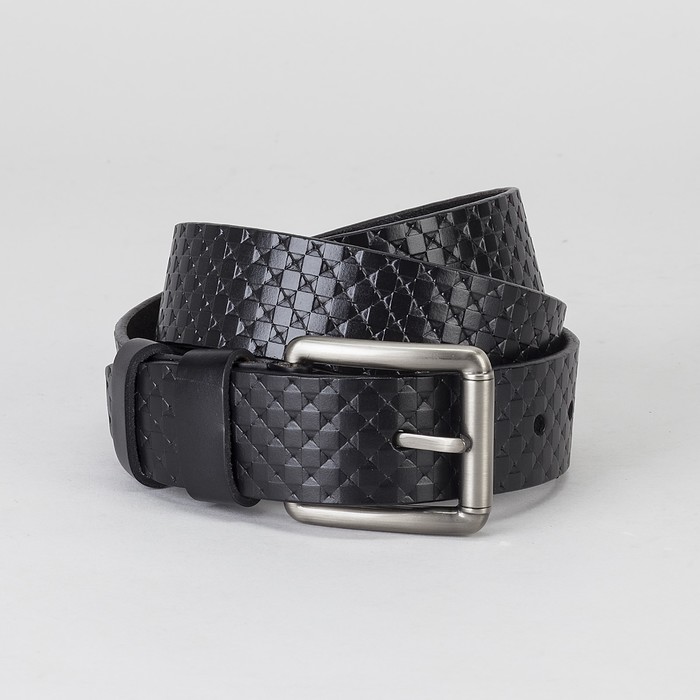 Ремень мужской, винт, пряжка тёмный металл, цвет чёрный