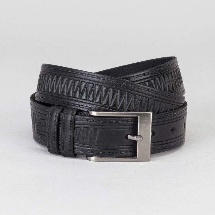 Ремень мужской, винт, пряжка тёмный металл, цвет чёрный