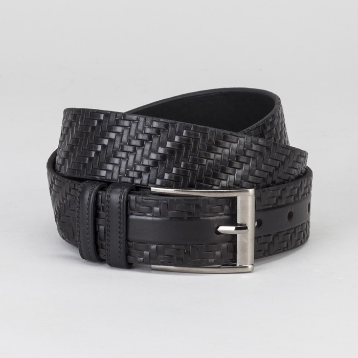 Ремень мужской, винт, пряжка тёмный металл, цвет чёрный