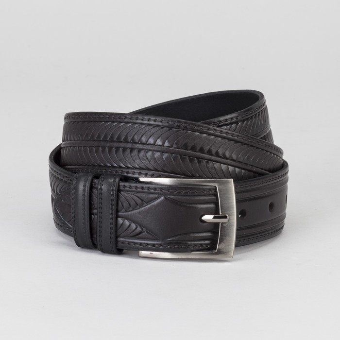 Ремень мужской, винт, пряжка тёмный металл, цвет чёрный