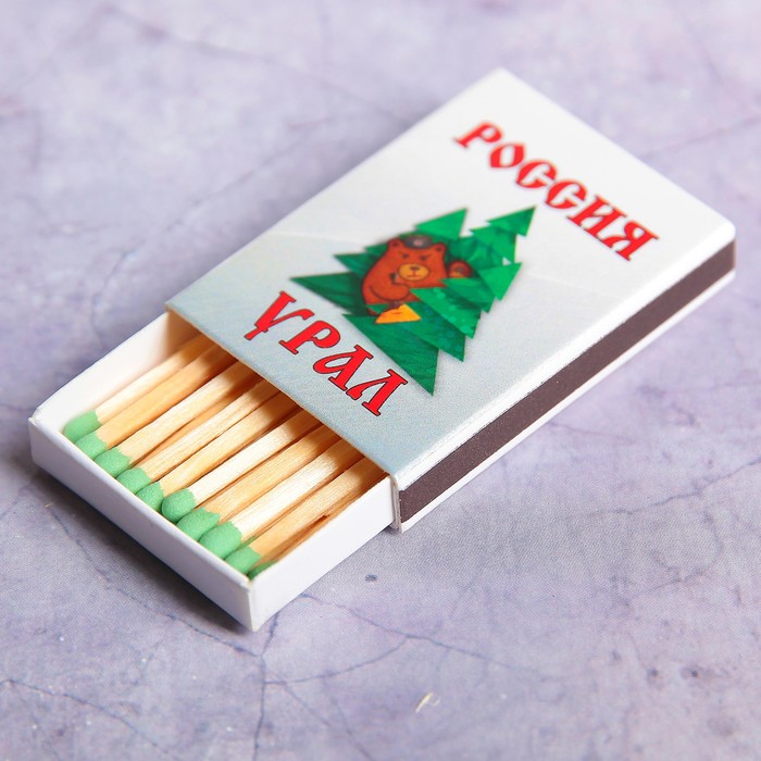 Сувенирные спички "Медведь и ёлки" 51х35х8мм