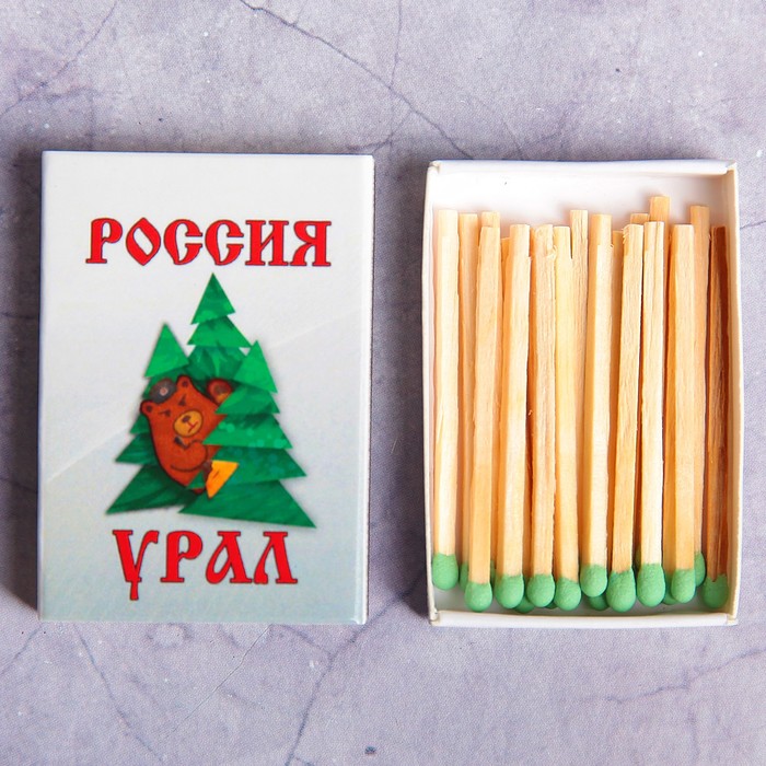 Сувенирные спички "Медведь и ёлки" 51х35х8мм