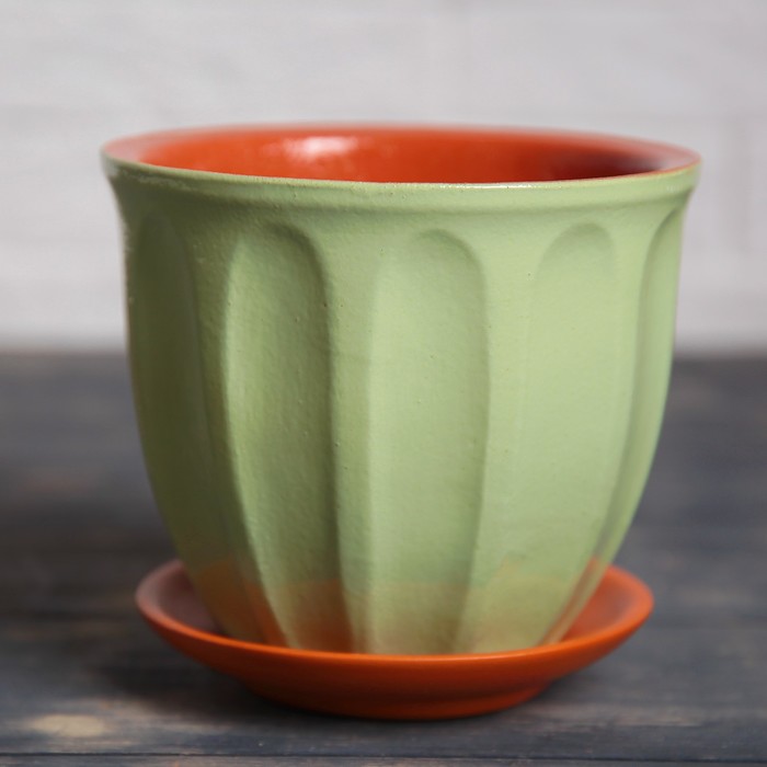 Набор горшков цветочных Арлекино лагуна 3 шт. Тюльпан мята