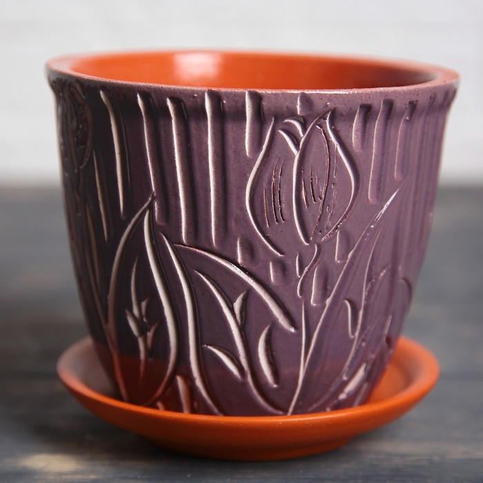 Набор горшков цветочных Арлекино лагуна 3 шт. Крокус Чернослив