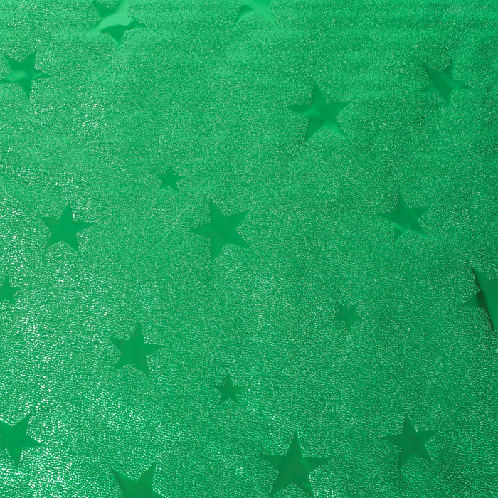 Плёнка металлизированная "Звезды", зеленый, 0,7 х 2 м